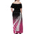 Pink Silver Fern Spirit Taniko Tukutuku Personalised Off Shoulder Maxi Dress