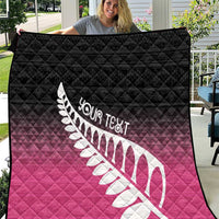 Pink Silver Fern Spirit Taniko Tukutuku Personalised Quilt LT9 Pink - Polynesian Pride