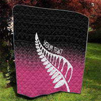 Pink Silver Fern Spirit Taniko Tukutuku Personalised Quilt LT9 - Polynesian Pride