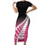 Pink Silver Fern Spirit Taniko Tukutuku Personalised Short Sleeve Bodycon Dress