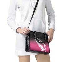 Pink Silver Fern Spirit Taniko Tukutuku Personalised Shoulder Handbag LT9 - Polynesian Pride