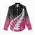 Pink Silver Fern Spirit Taniko Tukutuku Personalised Women Casual Shirt