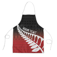 Red Silver Fern Spirit Taniko Tukutuku Personalised Apron LT9 Red - Polynesian Pride