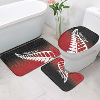 Red Silver Fern Spirit Taniko Tukutuku Personalised Bathroom Set LT9 - Polynesian Pride