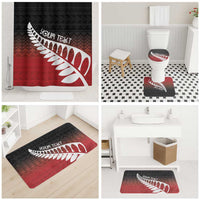 Red Silver Fern Spirit Taniko Tukutuku Personalised Bathroom Set LT9 - Polynesian Pride