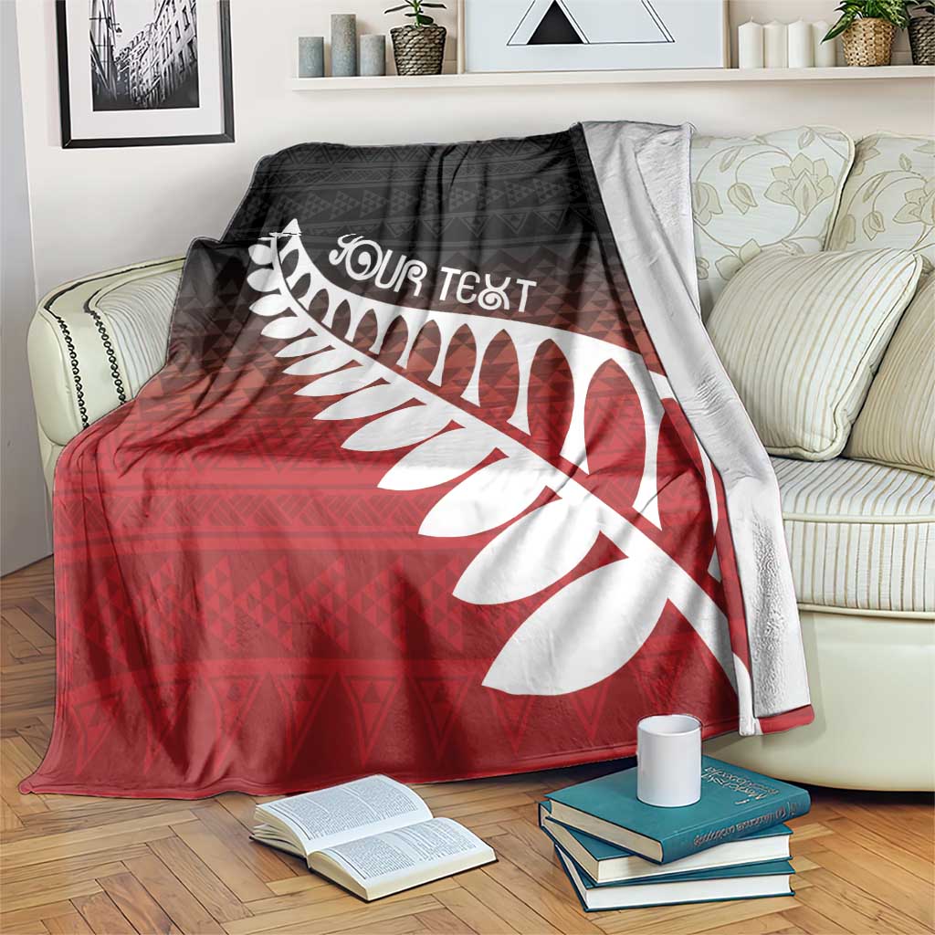 Red Silver Fern Spirit Taniko Tukutuku Personalised Blanket LT9 Red - Polynesian Pride