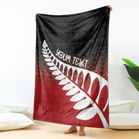 Red Silver Fern Spirit Taniko Tukutuku Personalised Blanket LT9 - Polynesian Pride