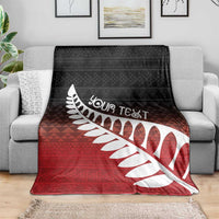 Red Silver Fern Spirit Taniko Tukutuku Personalised Blanket LT9 - Polynesian Pride