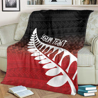 Red Silver Fern Spirit Taniko Tukutuku Personalised Blanket LT9 - Polynesian Pride