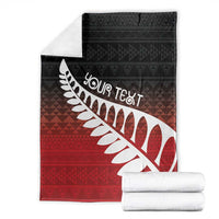 Red Silver Fern Spirit Taniko Tukutuku Personalised Blanket LT9 - Polynesian Pride