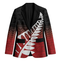 Red Silver Fern Spirit Taniko Tukutuku Personalised Blazer LT9 Unisex Red - Polynesian Pride