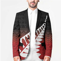 Red Silver Fern Spirit Taniko Tukutuku Personalised Blazer LT9 - Polynesian Pride