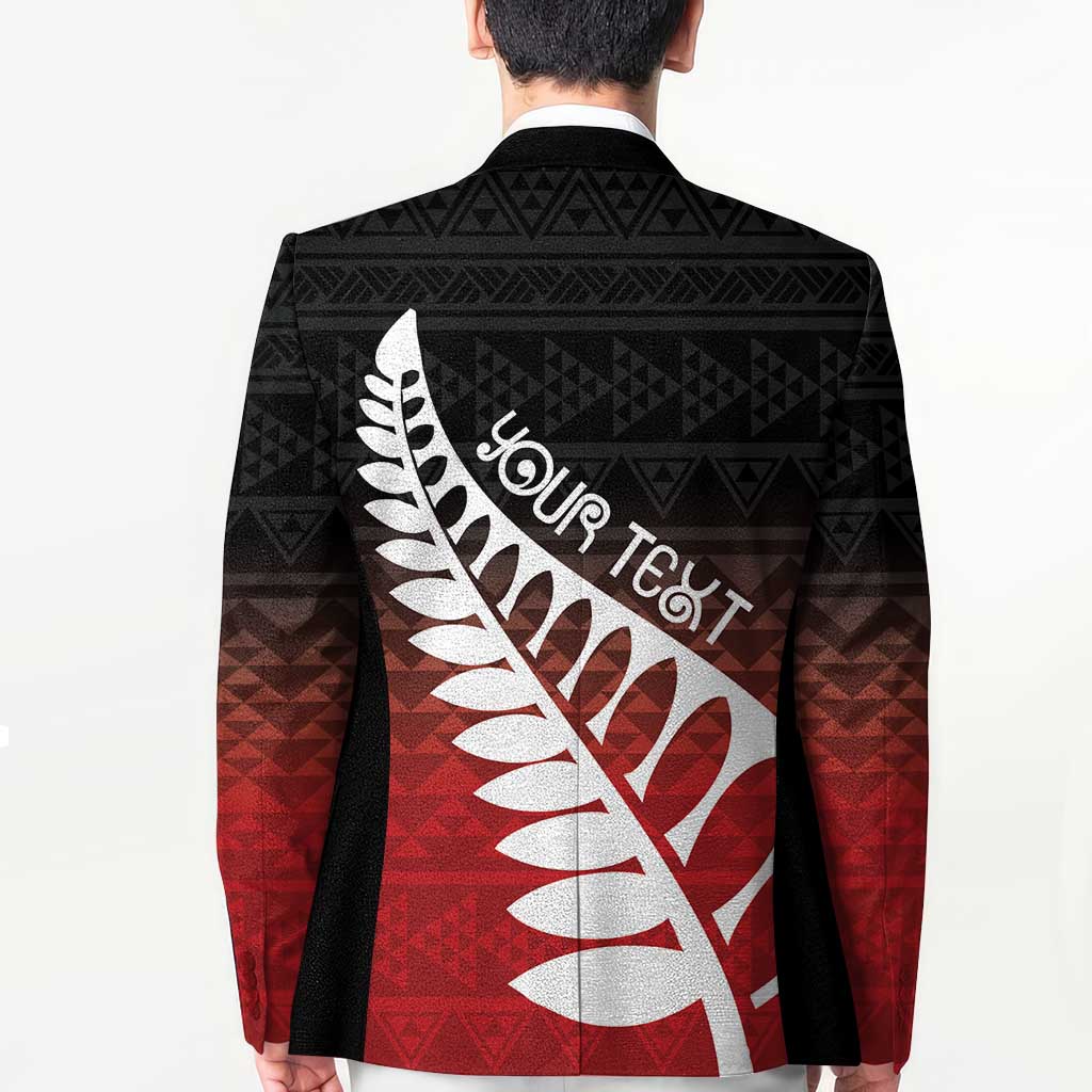 Red Silver Fern Spirit Taniko Tukutuku Personalised Blazer LT9 - Polynesian Pride