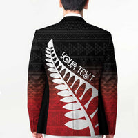 Red Silver Fern Spirit Taniko Tukutuku Personalised Blazer LT9 - Polynesian Pride