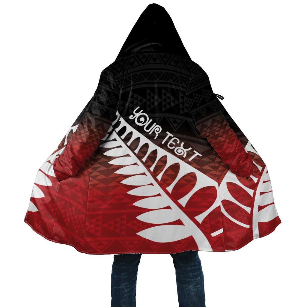 Red Silver Fern Spirit Taniko Tukutuku Personalised Cloak LT9 Unisex Red - Polynesian Pride