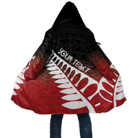 Red Silver Fern Spirit Taniko Tukutuku Personalised Cloak LT9 Unisex Red - Polynesian Pride