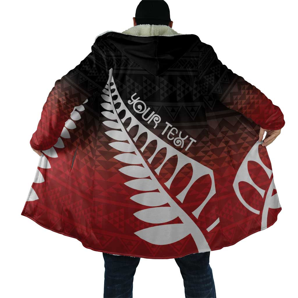 Red Silver Fern Spirit Taniko Tukutuku Personalised Cloak LT9 - Polynesian Pride