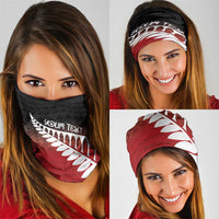 Red Silver Fern Spirit Taniko Tukutuku Personalised Neck Gaiter LT9 - Polynesian Pride