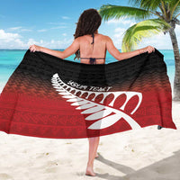Red Silver Fern Spirit Taniko Tukutuku Personalised Sarong LT9 - Polynesian Pride