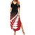 Red Silver Fern Spirit Taniko Tukutuku Personalised Summer Maxi Dress