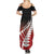 Red Silver Fern Spirit Taniko Tukutuku Personalised Summer Maxi Dress