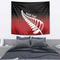Red Silver Fern Spirit Taniko Tukutuku Personalised Tapestry LT9 - Polynesian Pride