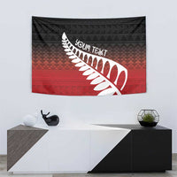 Red Silver Fern Spirit Taniko Tukutuku Personalised Tapestry LT9 - Polynesian Pride