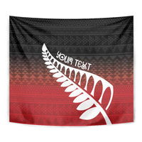 Red Silver Fern Spirit Taniko Tukutuku Personalised Tapestry LT9 - Polynesian Pride