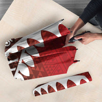 Red Silver Fern Spirit Taniko Tukutuku Personalised Umbrella LT9 - Polynesian Pride