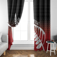 Red Silver Fern Spirit Taniko Tukutuku Personalised Window Curtain LT9 - Polynesian Pride