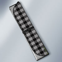 Aloha Puakenikeni Anthurium Pikake Lei Auto Sun Shade Black Hawaiian Palaka Pattern LT9 - Polynesian Pride