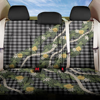 Aloha Puakenikeni Anthurium Pikake Lei Back Car Seat Cover Black Hawaiian Palaka Pattern LT9 One Size Black - Polynesian Pride
