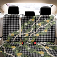 Aloha Puakenikeni Anthurium Pikake Lei Back Car Seat Cover Black Hawaiian Palaka Pattern LT9 - Polynesian Pride