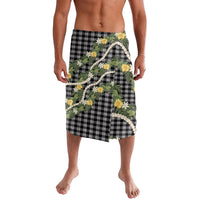 Aloha Puakenikeni Anthurium Pikake Lei Lavalava Black Hawaiian Palaka Pattern LT9 Black - Polynesian Pride
