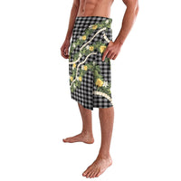 Aloha Puakenikeni Anthurium Pikake Lei Lavalava Black Hawaiian Palaka Pattern LT9 - Polynesian Pride