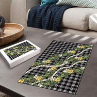 Aloha Puakenikeni Anthurium Pikake Lei Puzzle Black Hawaiian Palaka Pattern LT9 - Polynesian Pride