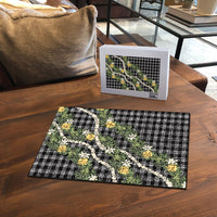 Aloha Puakenikeni Anthurium Pikake Lei Puzzle Black Hawaiian Palaka Pattern LT9 - Polynesian Pride