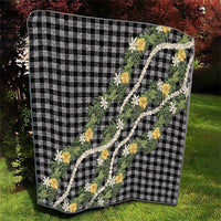 Aloha Puakenikeni Anthurium Pikake Lei Quilt Black Hawaiian Palaka Pattern LT9 - Polynesian Pride