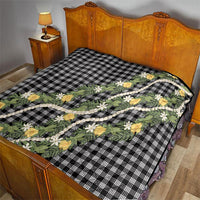 Aloha Puakenikeni Anthurium Pikake Lei Quilt Black Hawaiian Palaka Pattern LT9 - Polynesian Pride