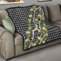 Aloha Puakenikeni Anthurium Pikake Lei Quilt Black Hawaiian Palaka Pattern LT9 - Polynesian Pride