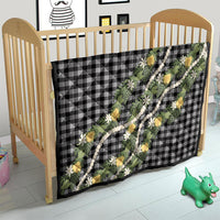 Aloha Puakenikeni Anthurium Pikake Lei Quilt Black Hawaiian Palaka Pattern LT9 - Polynesian Pride