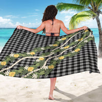 Aloha Puakenikeni Anthurium Pikake Lei Sarong Black Hawaiian Palaka Pattern LT9 - Polynesian Pride