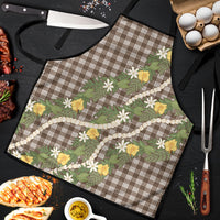 Aloha Puakenikeni Anthurium Pikake Lei Apron Chocolate Hawaiian Palaka Pattern LT9 Chocolate - Polynesian Pride