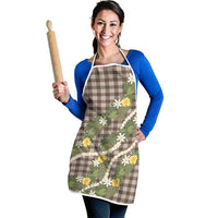 Aloha Puakenikeni Anthurium Pikake Lei Apron Chocolate Hawaiian Palaka Pattern LT9 - Polynesian Pride