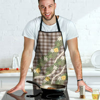 Aloha Puakenikeni Anthurium Pikake Lei Apron Chocolate Hawaiian Palaka Pattern LT9 - Polynesian Pride