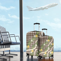 Aloha Puakenikeni Anthurium Pikake Lei Luggage Cover Chocolate Hawaiian Palaka Pattern LT9 - Polynesian Pride