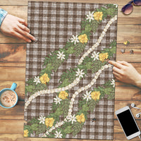 Aloha Puakenikeni Anthurium Pikake Lei Puzzle Chocolate Hawaiian Palaka Pattern LT9 Chocolate - Polynesian Pride