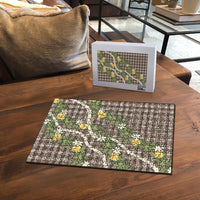 Aloha Puakenikeni Anthurium Pikake Lei Puzzle Chocolate Hawaiian Palaka Pattern LT9 - Polynesian Pride