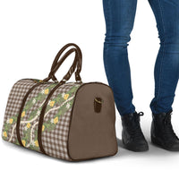 Aloha Puakenikeni Anthurium Pikake Lei Travel Bag Chocolate Hawaiian Palaka Pattern LT9 - Polynesian Pride