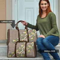 Aloha Puakenikeni Anthurium Pikake Lei Travel Bag Chocolate Hawaiian Palaka Pattern LT9 - Polynesian Pride